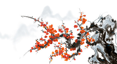 石梅中国水墨画