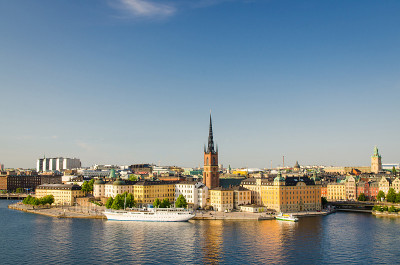 Riddarholmen区，斯德哥尔摩，瑞典的航拍全景