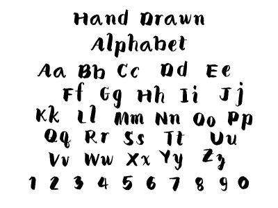 手绘矢量字母