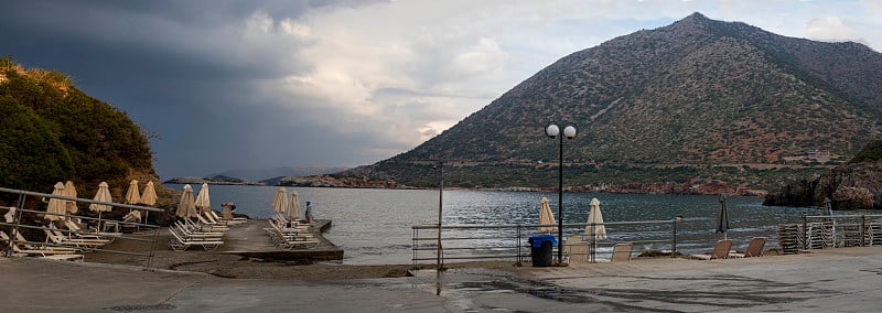 克里特岛巴厘岛海湾的美丽全景，水平