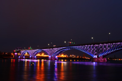 和平桥，夜景