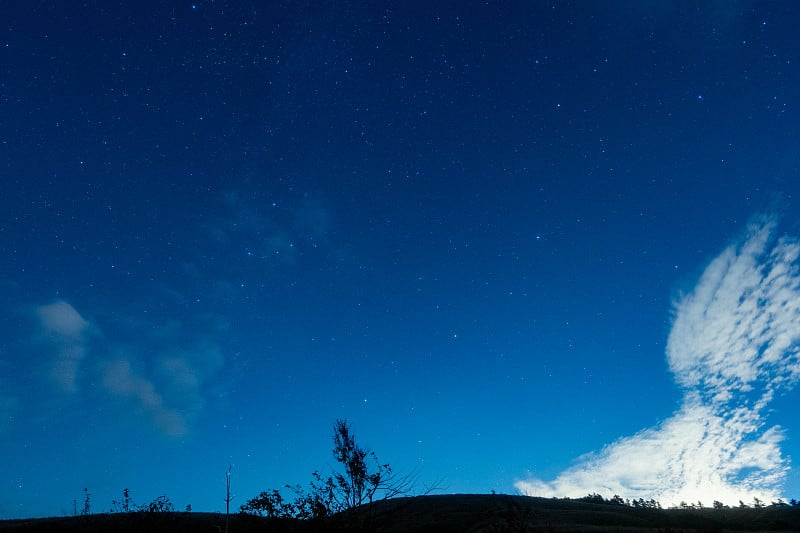 仙后座在北方秋天的天空