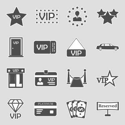 VIP图标。贴纸设计。矢量插图。