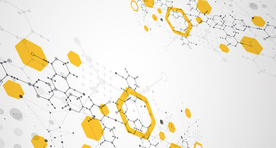 现代科学或技术使用六角形抽象背景。向量。