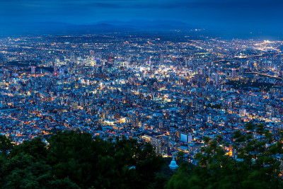 札幌市景，在日本北海道奥多里公园