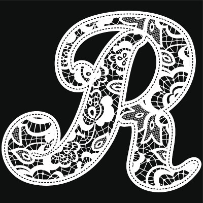 刺绣花边首字母r