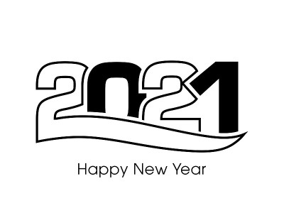 2021年新年快乐文本设计向量。