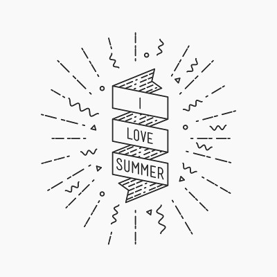 我爱夏天。鼓舞人心的矢量图