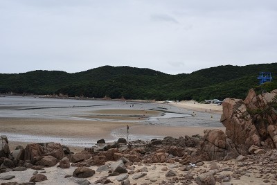 落潮时的花鹤滩岩岸