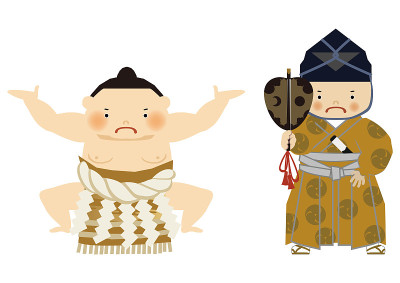 相扑手的插图。