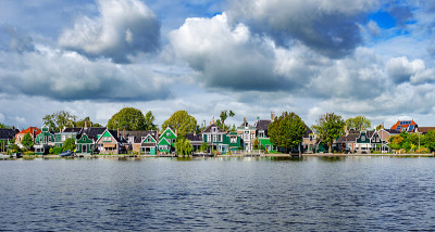 荷兰Zaanse Schans村的景色。