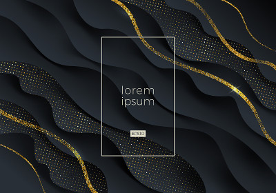 Abstract vector black and gold background. Composi