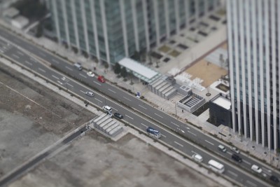 来自横滨地标大厦的微型景观