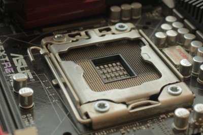 桌面计算机(PC)处理器(CPU)插座特写