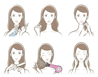 女人做头发护理的插图