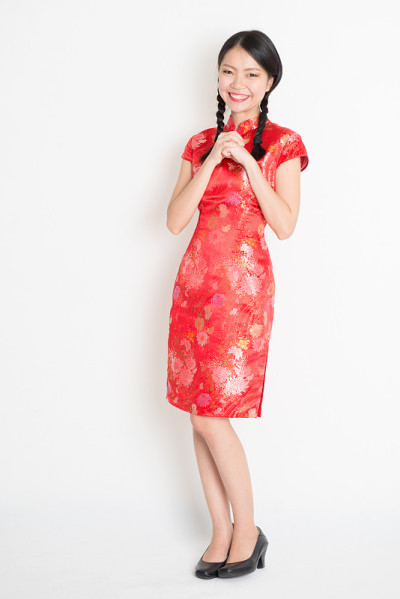 亚洲华人女孩祝福