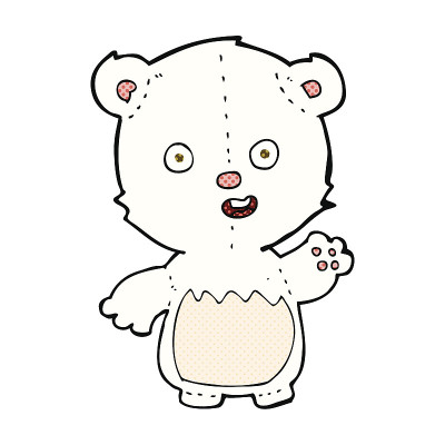 漫画中挥动的北极熊幼崽