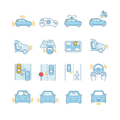 Autonomous car icons