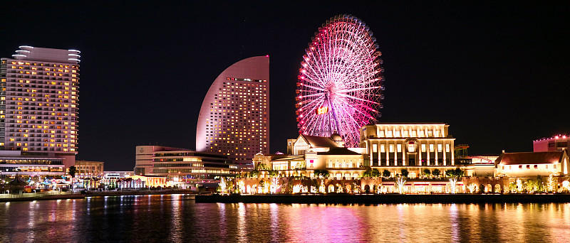 日本横滨的冬季夜景。