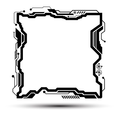 数字图案黑色线性方形框架孤立的背景