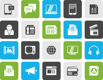 Connection, communication and technology icons