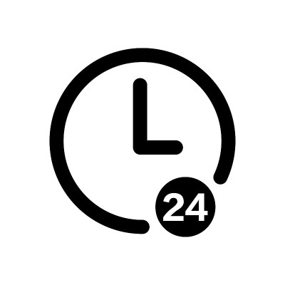 24小时时钟图标。时钟图标。向量。
