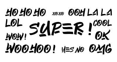 Set of positive brush hand drawn lettering. HoHoHo