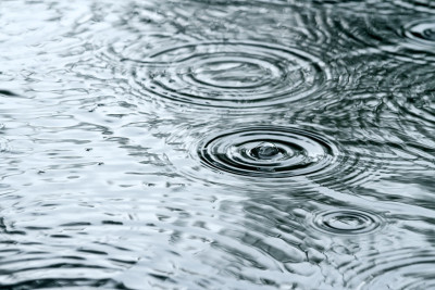 水坑里的雨滴荡漾