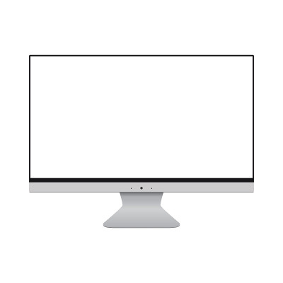 Desktop computer screen isolated on white.