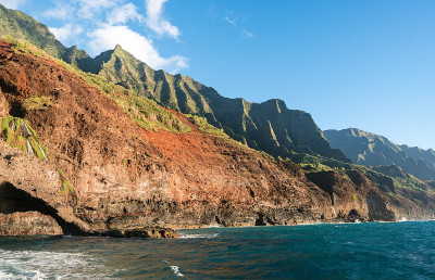 沿着考艾岛海岸拍摄的纳帕利海岸