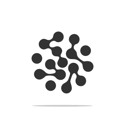 圆点粒子标志模板插图设计。向量EPS 10。
