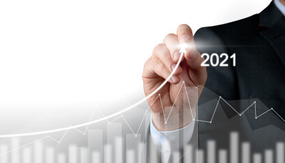 新年快乐。在2021年开始。三维演示