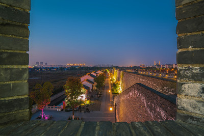 中国苏州古城墙与旅游景观