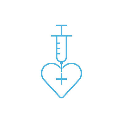 injection syringe flat icon vector logo design tre