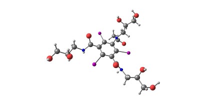 碘己醇分子结构孤立于白色上
