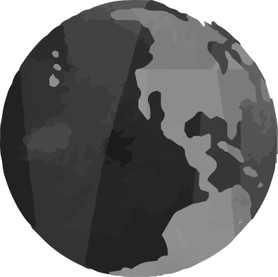 单色水彩一样的圆形地球的插图