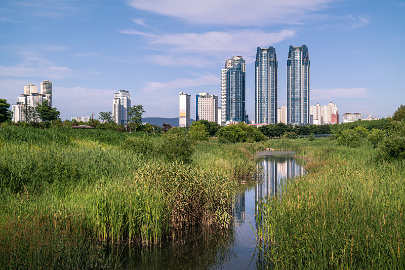 韩国蔚山美丽的自然和城市建筑