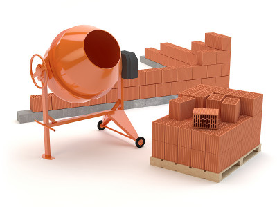 建筑工地，3d插图