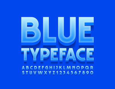 向量蓝色字母和数字