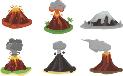 火山矢量插图。