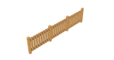 栅栏孤立在白色3D渲染