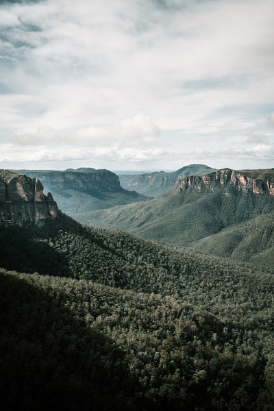 Govett's Leap Lookout上令人惊叹的山景