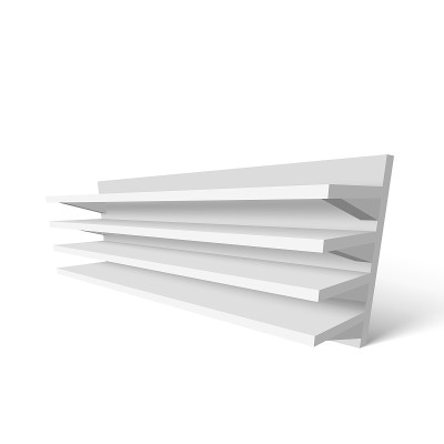 3D空白展示货架上的白色