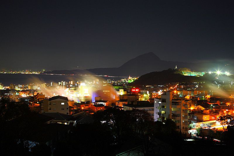 别府的热水夜景