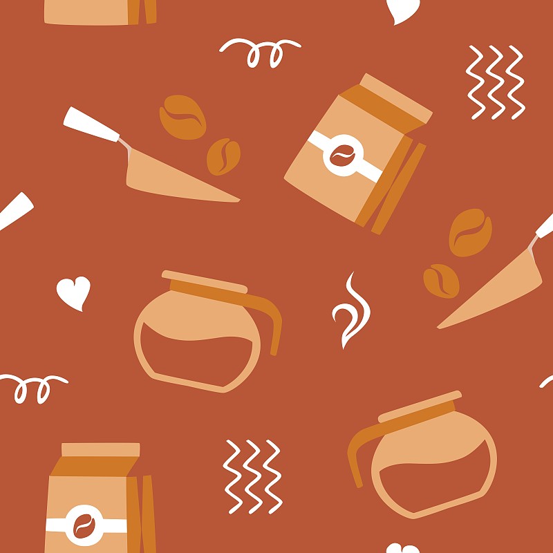 coffee seamless pattern background vector icon ill