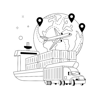 国际运输抽象概念矢量插图。