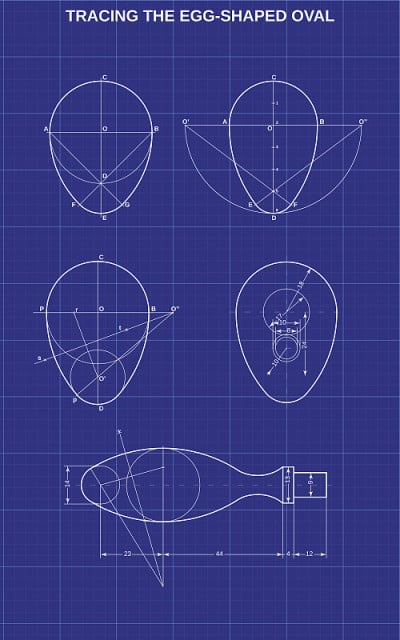 tracing the egg shaped oval