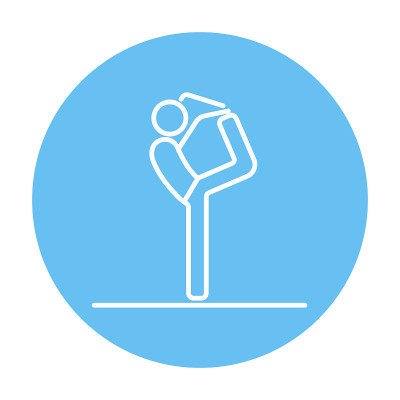 Man practicing yoga line icon
