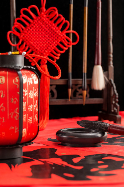 春节背景春节资料(中文翻译:祝福，生意兴隆，生意兴隆，好运和财富，一切都好即好，发财)