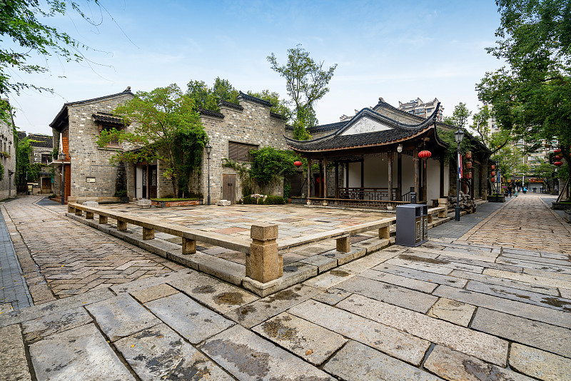 中国南京的古镇建筑和街道